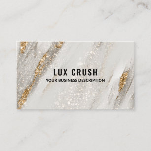 Luxury Gold Fleck White Glitter Business Card