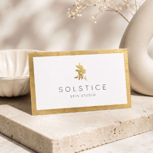 Luxury Gold Floral Aesthetician Business Card