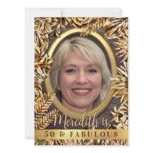Luxury Gold Floral Custom Photo 50 And Fabulous