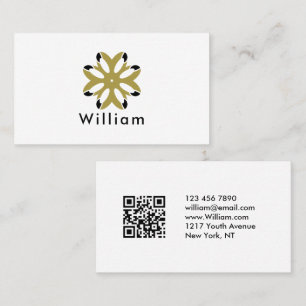 Luxury Gold Floral Geometric Business Card