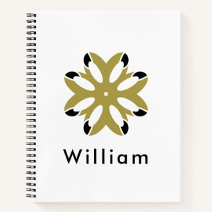 Luxury Gold Floral Geometric Notebook