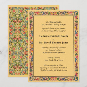 Luxury Gold Florentine Arabesque Wedding Invitation