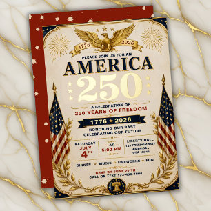 Luxury Gold Foil America 250 Patriotic