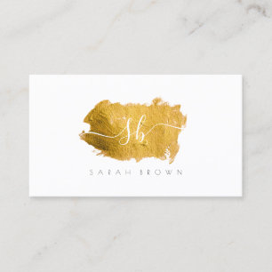 Luxury Gold Foil Brush Stroke Artisan Calligrapher Business Card