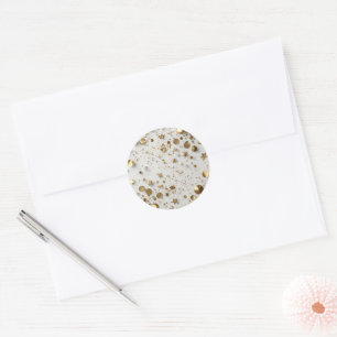 Luxury Gold Foil Confetti Pattern   Elegant Celebr Classic Round Sticker