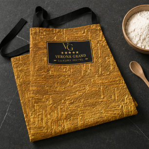 Luxury Gold Foil Five Star Hotel Branding Elegant Apron