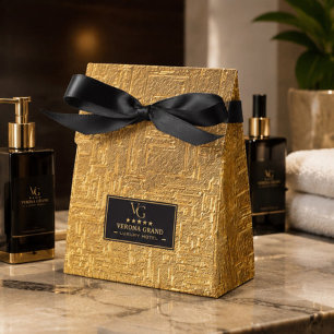 Luxury Gold Foil Five Star Hotel Branding Elegant Favour Box