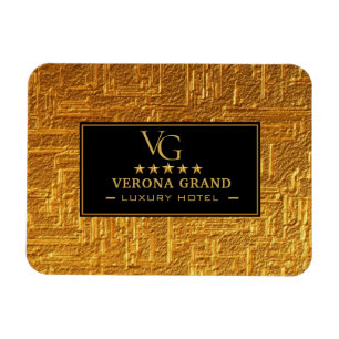 Luxury Gold Foil Five Star Hotel Branding Elegant  Magnet