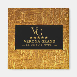 Luxury Gold Foil Five Star Hotel Branding Elegant  Magnet