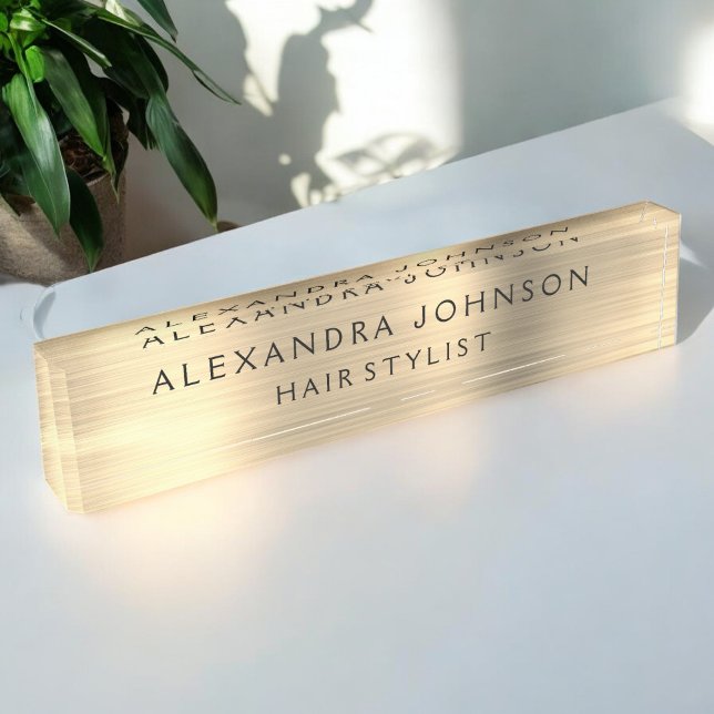 Luxury Gold Foil Modern Business Nameplate (Creator Uploaded)