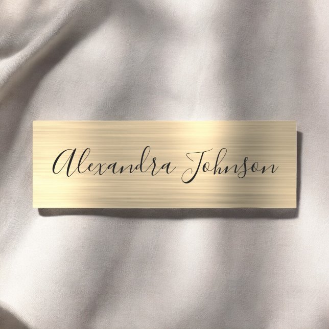 Luxury Gold Foil Modern Professional Name Tag (Creator Uploaded)