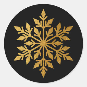 Luxury Gold Foil Snowflake Black Envelope Seal