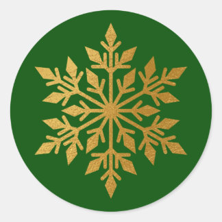 Luxury Gold Foil Snowflake Green Envelope Seal