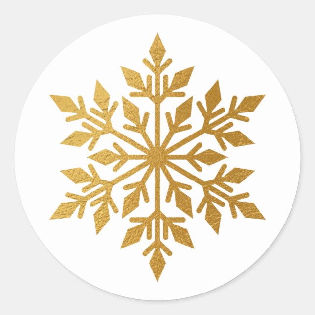 Luxury Gold Foil Snowflake White Envelope Seal (Front)