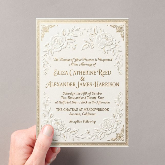 Luxury Gold Foil Wedding Invitation Template (Insitu (Handheld))