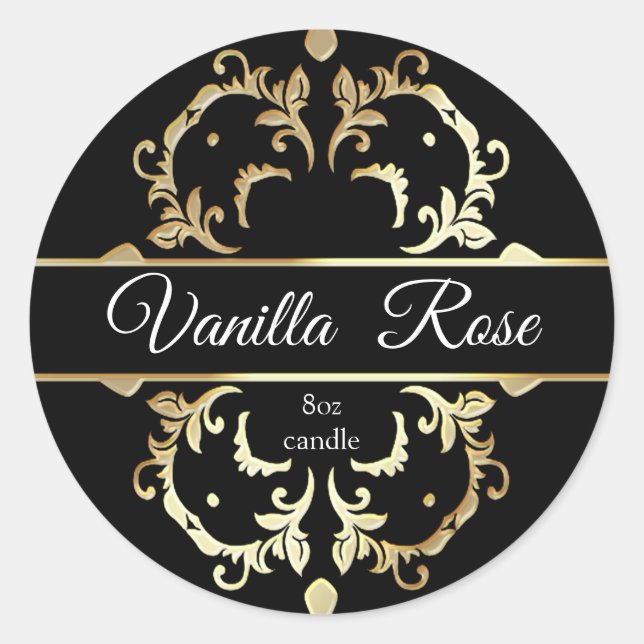 Luxury Gold Frame Scented Container Candle Label (Front)