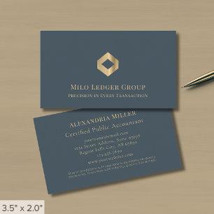 Luxury Gold Geometric Diamond Logo Business Card