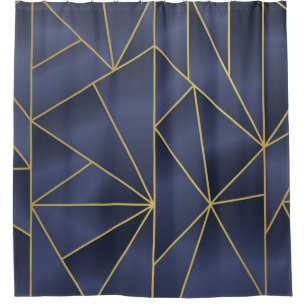 Luxury gold geometric seamless pattern shower curtain