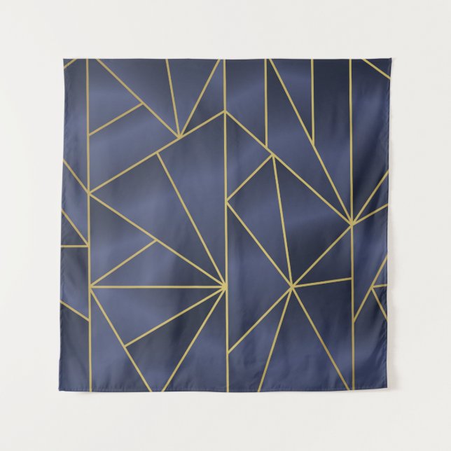 Luxury gold geometric seamless pattern tapestry (Front)