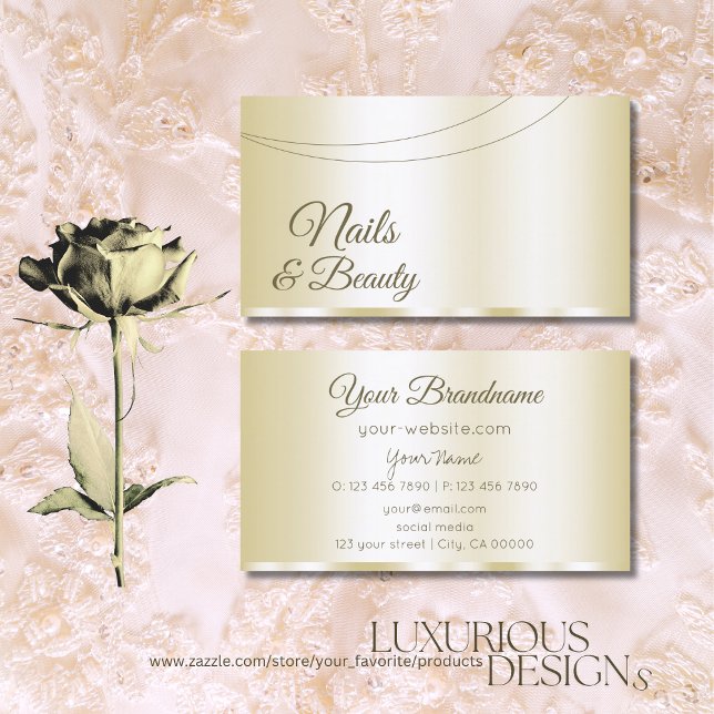 Luxury Gold Glamourous Professional and Simple  Business Card (Creator Uploaded)
