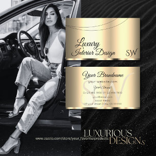 Luxury Gold Glamourous with Initials Professional Business Card