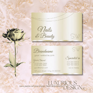 Luxury Gold Glamourous with Monogram Professional Business Card