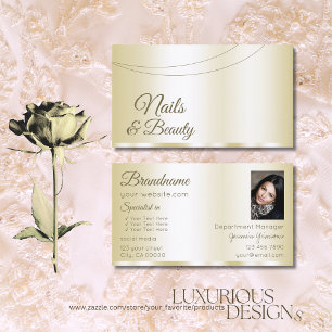 Luxury Gold Glamourous with Photo Professional Business Card