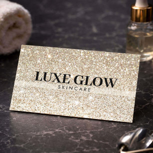 Luxury Gold Glitter Aesthetician Minimalist Business Card
