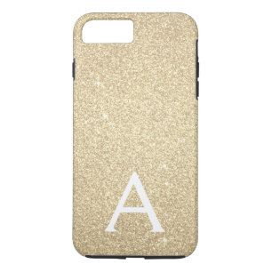 Luxury Gold Glitter and Sparkle Monogram iPhone 8 Plus/7 Plus Case