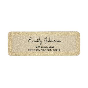 Luxury Gold Glitter and Sparkle Return Address Label