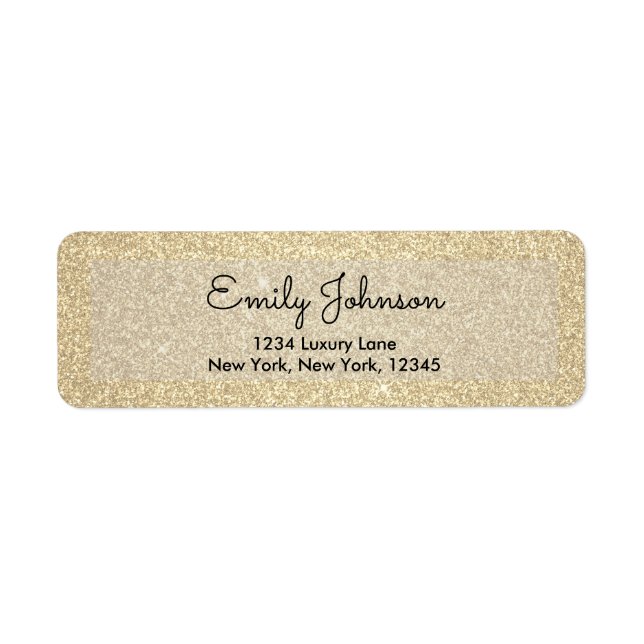 Luxury Gold Glitter and Sparkle Return Address Label (Front)