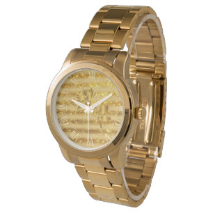 Luxury Gold Glitter Floral Gift Watch