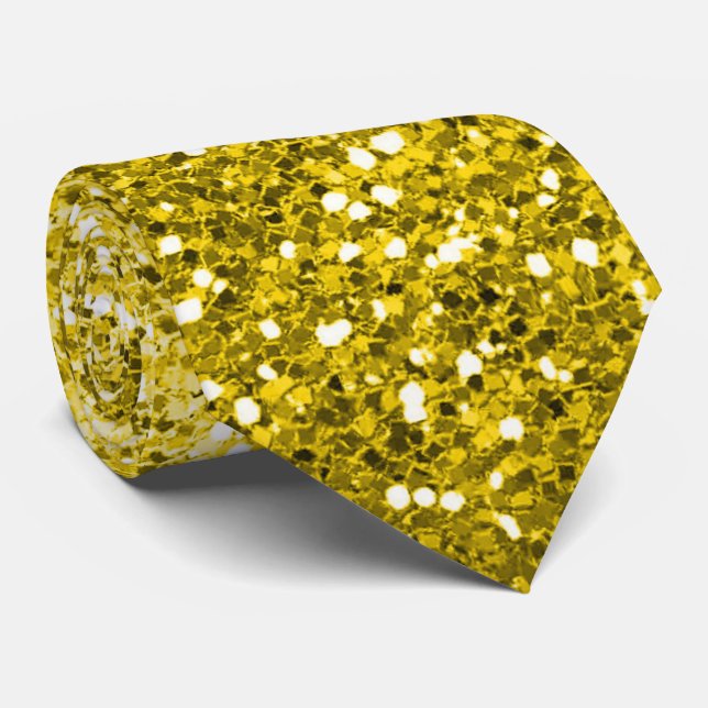 Luxury Gold Glitter Gradient Neck Tie (Rolled)