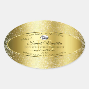 Luxury Gold Glitter Initials Product Labels Logo