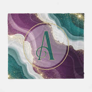 Luxury Gold Glitter Marble Pattern Fleece Blanket