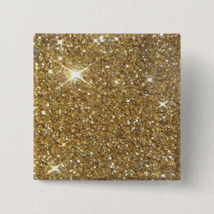 Luxury Gold Glitter - Printed Image 15 Cm Square Badge