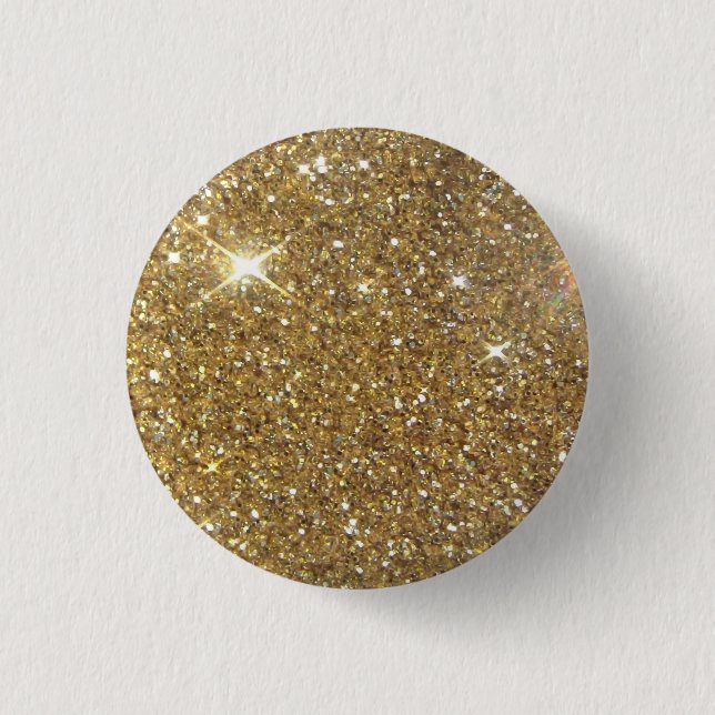 Luxury Gold Glitter - Printed Image 3 Cm Round Badge (Front)