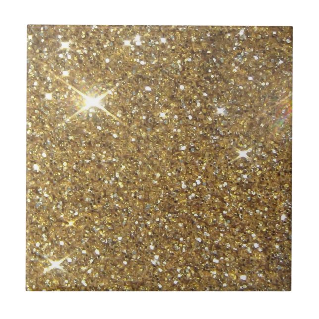 Luxury Gold Glitter - Printed Image Ceramic Tile (Front)