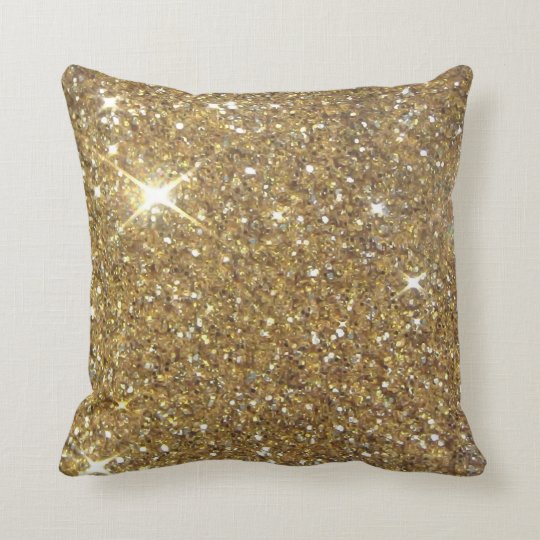 Luxury Gold Glitter Printed Image Cushion