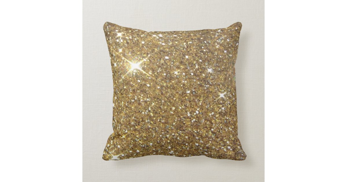 Luxury Gold Glitter Printed Image Cushion