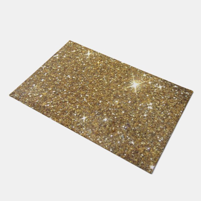 Luxury Gold Glitter - Printed Image Doormat (Angled)