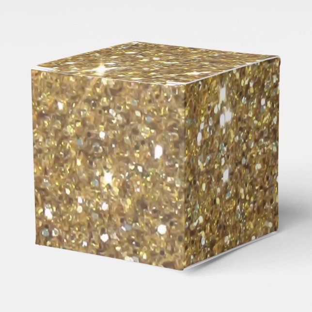 Luxury Gold Glitter - Printed Image Favour Box (Front Side)