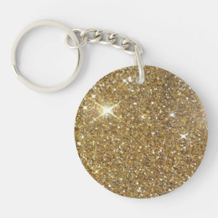 Luxury Gold Glitter - Printed Image Key Ring