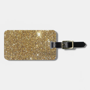 Luxury Gold Glitter - Printed Image Luggage Tag