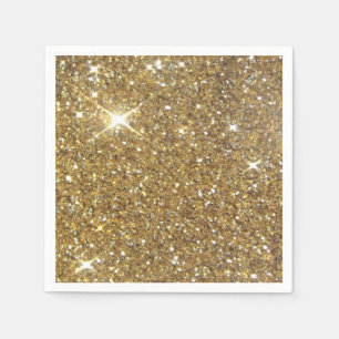 Luxury Gold Glitter - Printed Image Napkin
