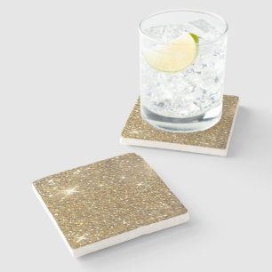 Luxury Gold Glitter - Printed Image Stone Coaster