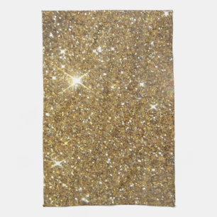 Luxury Gold Glitter - Printed Image Tea Towel
