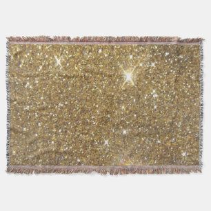 Luxury Gold Glitter - Printed Image Throw Blanket