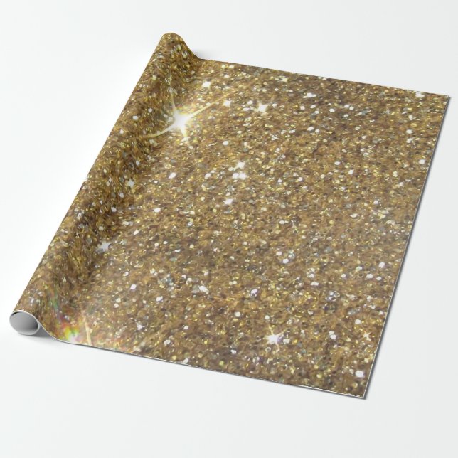 Luxury Gold Glitter - Printed Image Wrapping Paper (Unrolled)