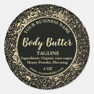 Luxury Gold Glitter Product Label 